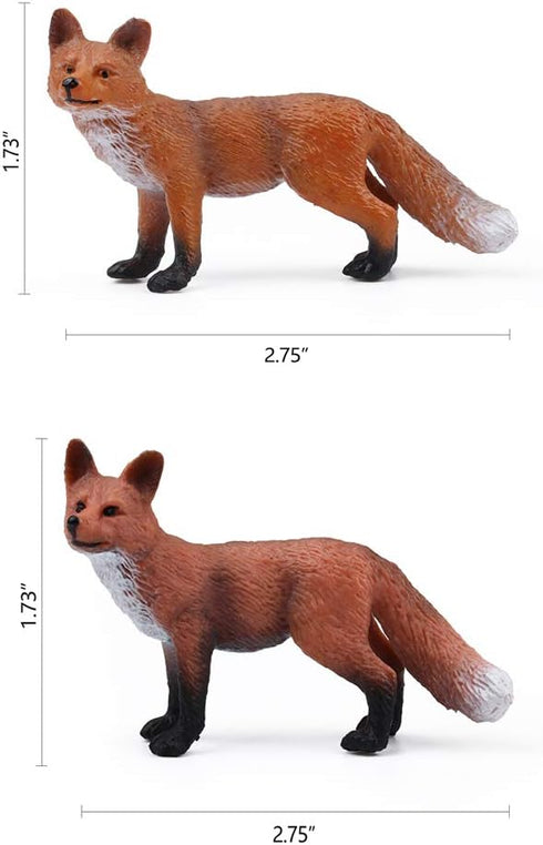 UANDME Fox Toy Figures Set - Includes Arctic Fox & Red Foxes Figurines, Cake Toppers (7 Foxes)