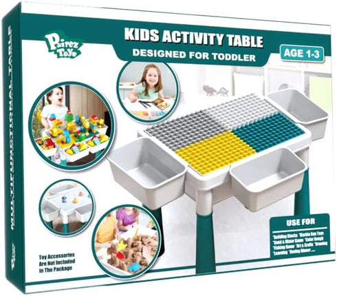 1-3, Pairez Toys Small Activity Table for Toddlers Kids Sensory Table for Playing Building Blocks, Marble Run Toy, Sand