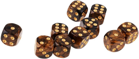 Yiotfandoll 20PCS D6 16mm 6 Polyhedral Dice Acrylic Sided Dice Game Dice for RPG MTG DND Dice Table Games (Green Black