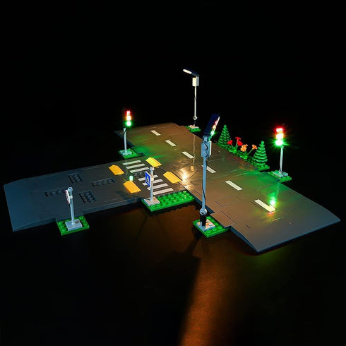 Kyglaring LED Lighting Kit for Lego City Road Plates and Lights Set, Compatible with Lego 60304 Building Kit