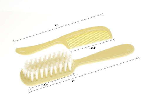 Infant/Baby Plastic Hair Brush and Comb Set, Soft Nylon Bristles Gentle on Scalp