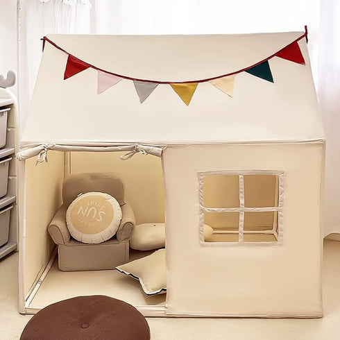 Kids Tent Indoor Playhouse, Kids Play Tent Large Kid Playhouse Toys Toddler Tent Play House with Pennant Banners, Kid