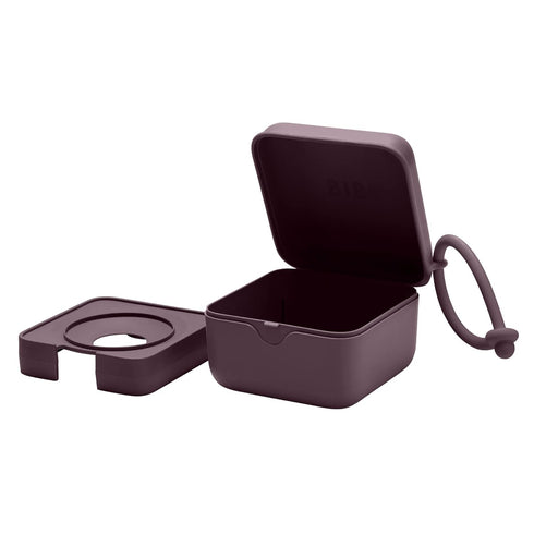 100% BIBS Pacifier Box with Strap. Pacifier Holder and Steriliser case. BPA Free Food-Grade Material - Plum