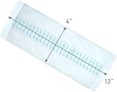 BrightCare (12 x4 Inch) (25 Count) Medium Adult Diaper Booster Pad Liner - Inserts with Adhesive - Doubler Locks