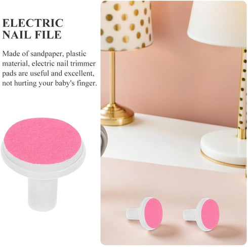 Trimmer 24pcs Baby Nail Replacement Pads: Pink Electric Nail File & Grinding Heads, Kids Clipper & Grinder Supplies