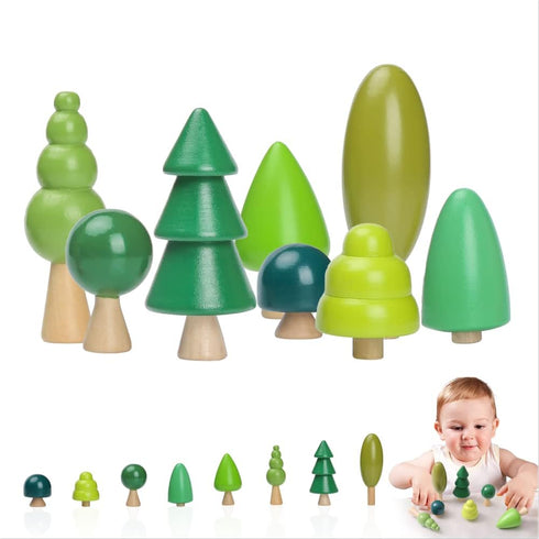 Youuys Wooden Craft Forest Trees Toys, 8 Pcs Mini Tree Kit Craft Set for Early Educational Preschool Projects