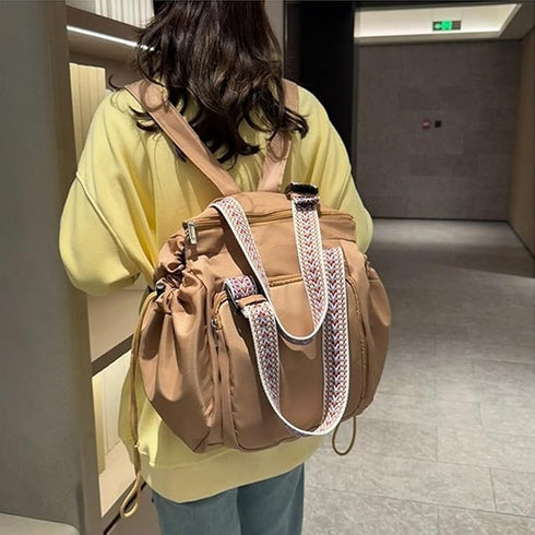 Grluvxo 15 Backpack Everyday Bag Tote for Women Large Capacity with Compartments Travel Work Shoulder Bag Convertible