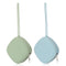 Silicone Pacifier Holder Case, 2 Pack Baby Binky Silicone Cover Pouch for Diaper Bag (Sage, Ether)