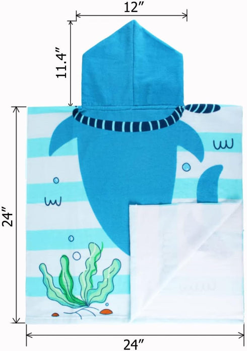 NovForth Kids Beach Towel for Boys Girls, Hooded Bath Towel Wrap, Toddler Pool Towel with Hood