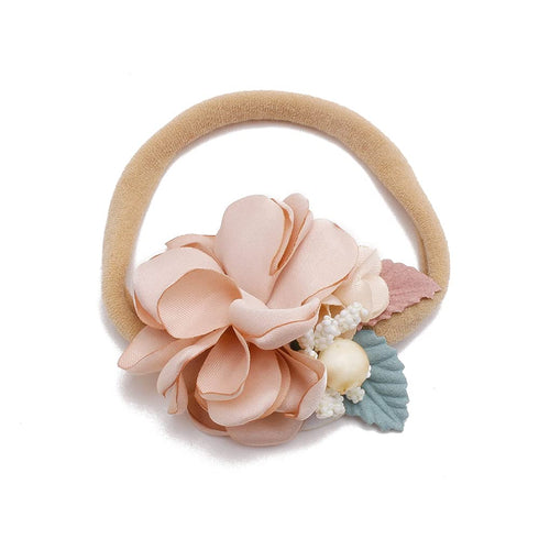 cherrboll 4pcs Baby Girl Flower Headbands, Super Soft & Stretchy Nylon Floral Hairbands for Newborns