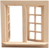 Wooden Window for Dollhouse, Miniature Window Frame, 1:12 Dollhouse Wooden Doors for Craft Decoration