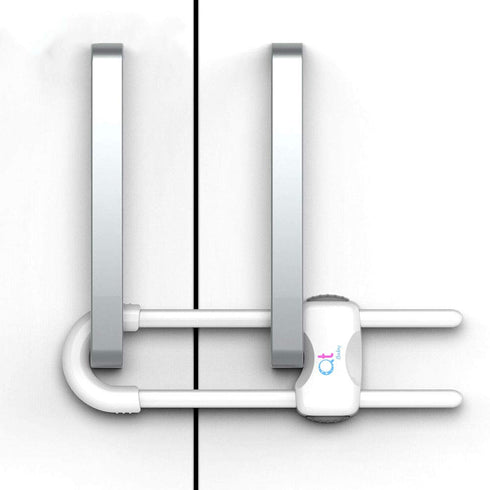 Closet (Pack 4, QT BABY Baby Proofing Cabinet Locks | Adjustable U Shaped Baby Safety Latches for Drawers, Fridge