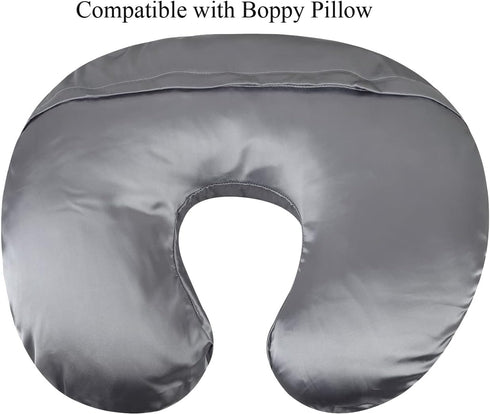 Tcmyyund Set 2 Pack Satin Nursing Pillow Cover Ultra Soft Silk Compatible with Boppy Pillow for Breastfeeding Pillow