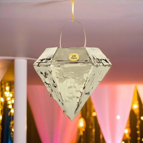 Unique Mini Gold Foil Diamond Piñata, Favor Decoration (1 Pc) for Birthdays & Themed Events