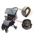 2Pcs/Pair Removable Zipper PU Leather Bumper Handlebar Sleeve Protect Case for Baby Stroller