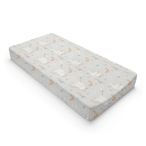 KuphiL10C Girls-16x32 Cute Ducks Butterflies Flowers Floral Leaves Pattern Baby Changing Pad Cover, Unisex Duck Nursery