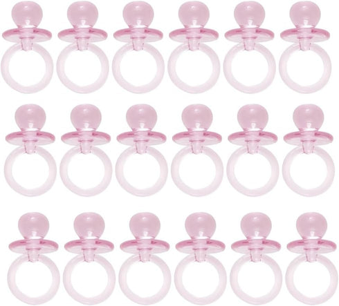 Unique Small Pink Acrylic Crystal Pacifier Favors - 18 Pieces, 1 inch -