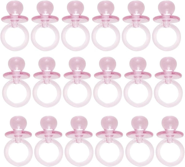 Unique Small Pink Acrylic Crystal Pacifier Favors - 18 Pieces, 1 inch -