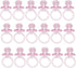Unique Small Pink Acrylic Crystal Pacifier Favors - 18 Pieces, 1 inch -