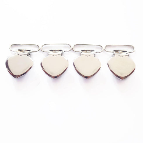 1" Metal Heart Pacifier Suspender Clips,Sutoyuen Pacifier Clips for Making DIY Craft