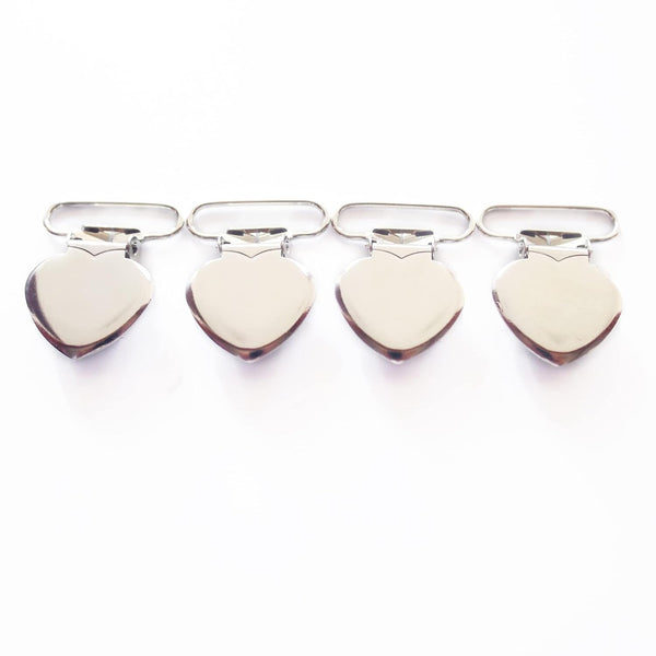 1" Metal Heart Pacifier Suspender Clips,Sutoyuen Pacifier Clips for Making DIY Craft