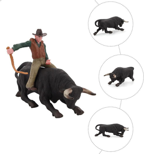 Desktop Cowboy Sculpture Set, Fake Wild West Cowboys Figurines Model Farm Toys for Christmas Birthday