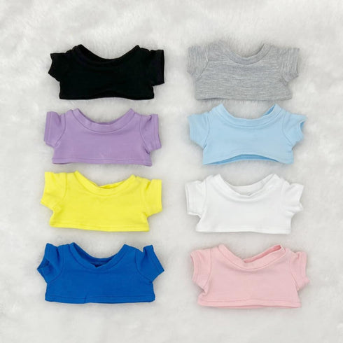 10cm 15cm 20cm (a6, 15cm) niannyyhouse Plush Doll Clothes T-Shirt Multi-Color Bottoming Shirts Stuffed Toy Dress Up