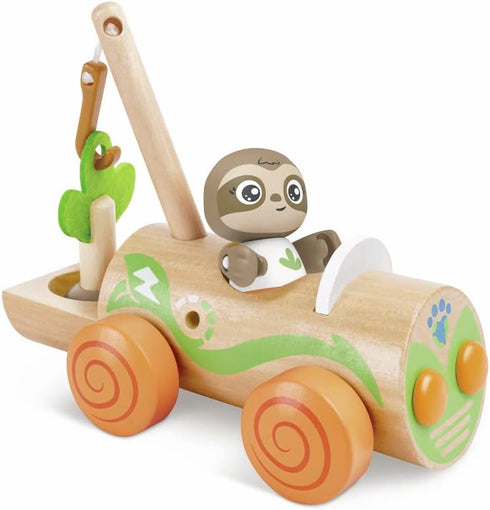 Hape Electric Wind Turbine Car Toy, Tree Planting E-Car for Kids Ages 3+ Years, Green Planet Explorers.