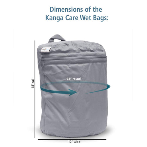 3D Kanga Care Wet Bag Seam Sealed Waterproof Dimensional for Baby Cloth Diapers, Travel, Beach, Pool, Gym, Swim |