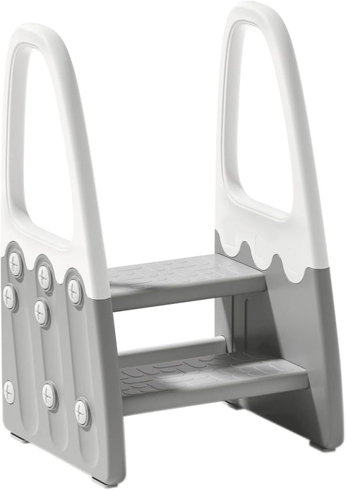 Joylico Two Step Stool with Handrails for Toddler and Kids, Standing Learning Stool Tower for Bathroom Sink, Potty