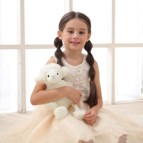 Apricot Lamb Plush White Stuffed Animal | Soft Cuddly 8.5 Inch Lamb Toy for Children