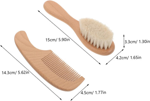 Vaguelly Born Essentials Shampoo Detangler Brush Scalp Scrubber Hair Brush Comb Newborn Hair Soft Bristle Bath Gentle