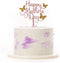 6 pcs Acrylic Cake Topper, Happy Mother's Day Decorative Party Cake Decoration with Rose Gold Butterfly