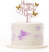 6 pcs Acrylic Cake Topper, Happy Mother's Day Decorative Party Cake Decoration with Rose Gold Butterfly