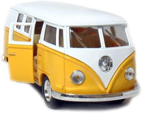 KiNSMART 5in Die-cast 1962 VW Classic Bus 1/32 Scale (Yellow) with Pull Back n Go Action, Unisex
