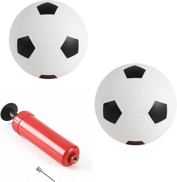 Sports Balls with Hand Pump for Kids and Toddlers - (Pack of 2) 6-Inch Diameter Rubber Sport Ball Set, Soccer Ball,