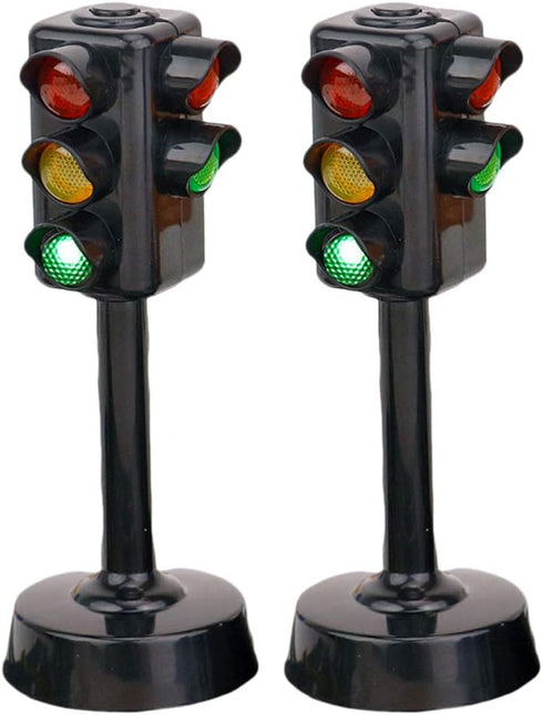 Kisangel 2pcs Traffic Signals Lamp Toy - Traffic Lights with Sound Light for Early Education Kids