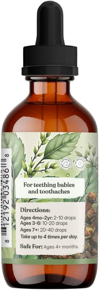 3+ (1.69 oz 500 Earthley Wellness Teeth Tamer, Teething Relief for Babies & Kids, Organic Herbal Formula, Soothes