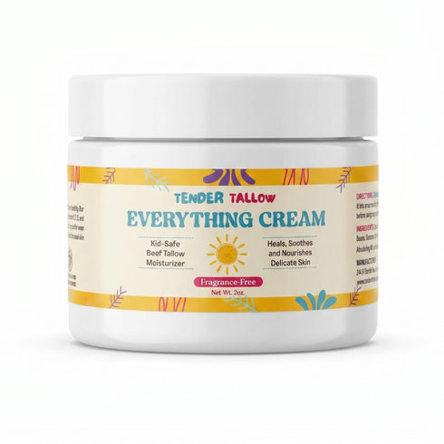 Tender Tallow 100% Grass-Fed Beef Tallow Balm for Skincare Natural Tallow Cream for Babies,