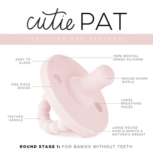 1, Ryan & Rose Cutie PAT Pacifier Teether (Stage Pink)