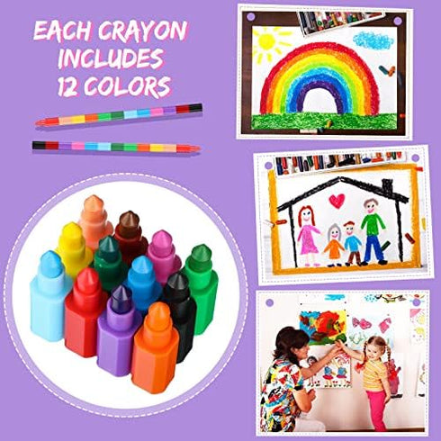 72 12 Gersoniel Pieces Stackable Crayons Stacking Buildable Crayons Colors Colorful Stackable Pencils Party Favors DIY