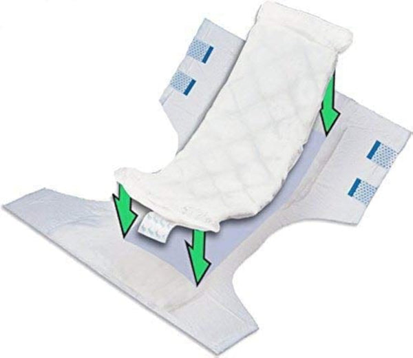 BrightCare Medium Adult Diaper Booster Pad Liner - Inserts with Adhesive (12 x4