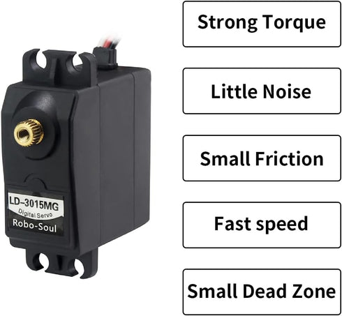 LD-3015MG Standard Full Metal Gear Digital Servo with 17kg High Torque for RC Robot Car