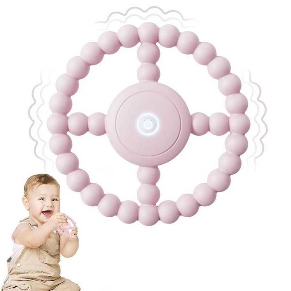 BIKCANP Vibrating Sensory Teething Toys, Soothing Chew Ring for Babies 6-18 Months, Autism