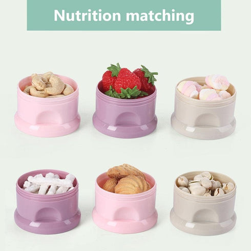 Enfudid 4 Portable Milk Powder Dispensers Pot, Layer Formula Milk Storage Container Portable Food Storage Containers