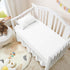 Love2Sleep 100% 800 Count, (24" 38"+10") Inch Dust Ruffle Crib Skirt, Egyptian Cotton Thread Mini Crib Size x Drop