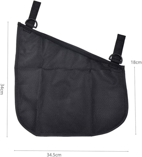 Portable Side Sling Stroller Cargo Net, Non-Slip Adjustable Straps, Storage Mesh Bag for Food and Fruit