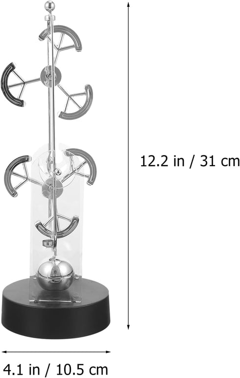 HEALLILY Perpetual Motion Desk Toy, Silver Iron Home Office Decor, Science Gift for Kids and Adults