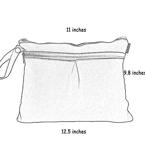2Pack Damero Waterproof Wet Bag, Reusable Wet Dry Bag Organizer for Travel, Beach, Diapers, Breast Pump Parts and Wet