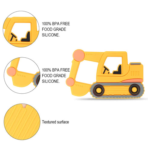 Car Series Baby Teething Toys, Food Grade Silicone Chew Teether for 3 Months+ Infant, Toddler Sensory Teether